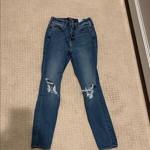 Hollister Blue Ripped Skinny Jeans